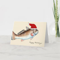 Santa Redfish Christmas Holiday Card
