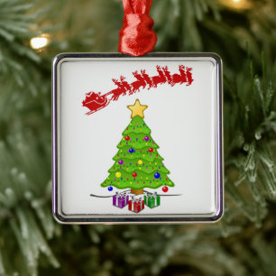 **SANTA/REINDEER AND TREE** ORNAMENT