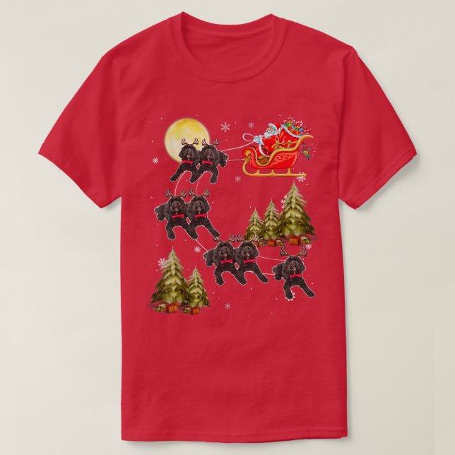 Santa Reindeer Australian Labradoodle Christmas Li T-Shirt (Design Front)