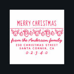 Santa & Reindeer Bunting Christmas Return Address Self-inking Stamp<br><div class="desc">Celebrate and send your best wishes this wonderful time of the year with our easy-to-customize self-inking stamps. Featuring a festive bunting with Santa and reindeer. Your family name appears in a handwritten script and your return address in a sans-serif typography.</div>