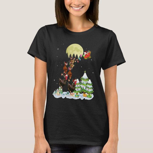 Santa Reindeer Chicken Ugly Sweater Farmer Christm (Front)