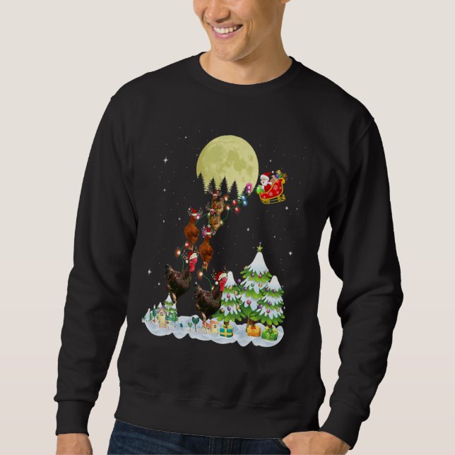 Santa Reindeer Chicken Ugly Sweater Farmer Christm (Front)