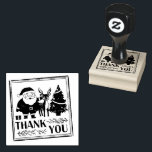 : Santa & Reindeer Christmas Thank You Rubber Stam Rubber Stamp<br><div class="desc">Express your gratitude this holiday season with this charming rubber stamp featuring Santa Claus,  his faithful reindeer companion,  and a festive Christmas tree. Perfect for adding a personal touch to thank you notes,  gift tags,  and holiday crafts.</div>