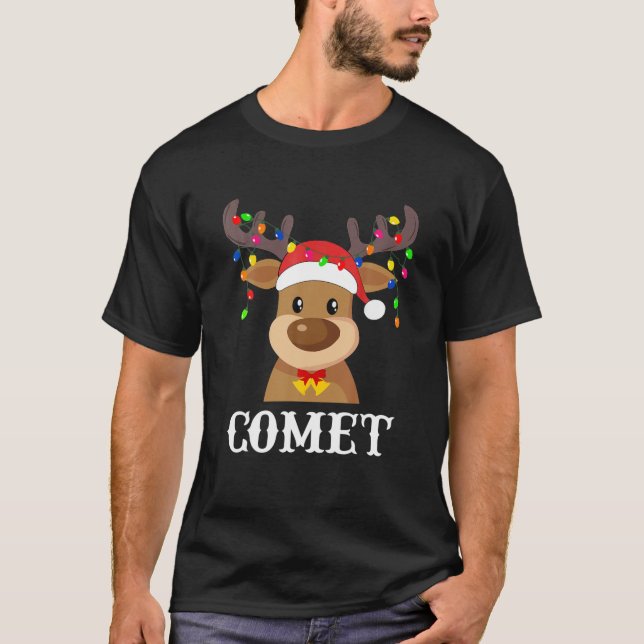 Santa Reindeer Comet Xmas Group Costume T-Shirt (Front)