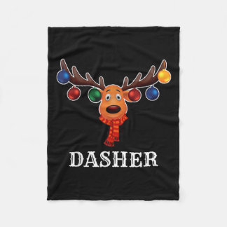 Santa Reindeer Dasher Xmas Group Costume Fleece Blanket