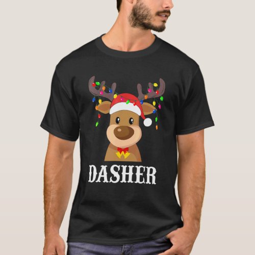 Santa Reindeer Dasher Xmas Group Costume T_Shirt