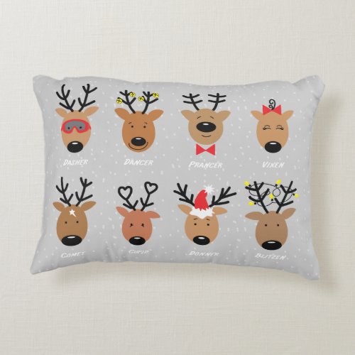 Santa Reindeer Decorative Pillow