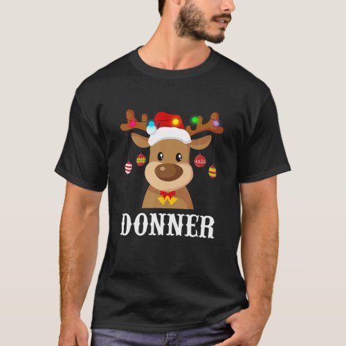 Santa Reindeer Donner Xmas Group Costume T_Shirt