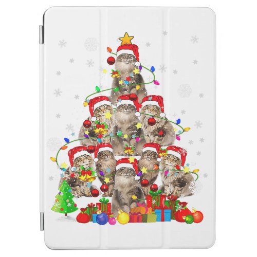 Santa Reindeer Elf Cardinal Birds As Christmas Tre iPad Air Cover