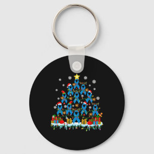Santa Reindeer Elf Diabetes Awareness Ribbons Chri Keychain