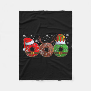 Santa Reindeer Elf Donut Doughnut Christmas Womens Fleece Blanket