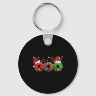 Santa Reindeer Elf Donut Doughnut Christmas Womens Keychain