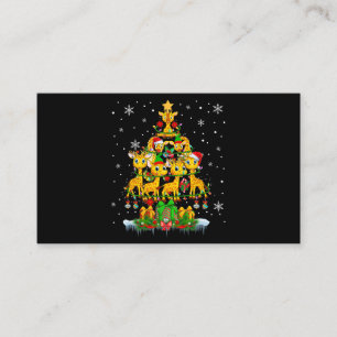 Santa Reindeer Elf Giraffes Christmas Tree Lights Business Card