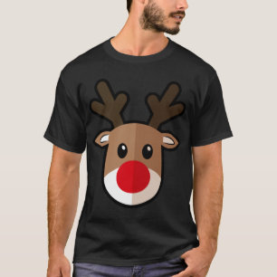 Santa Reindeer Face Christmas T-Shirt