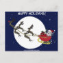Santa & Reindeer Holiday Postcard