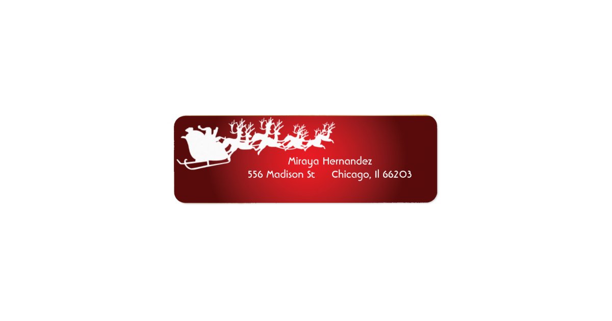 santa-reindeer-in-a-sleigh-address-labels-zazzle