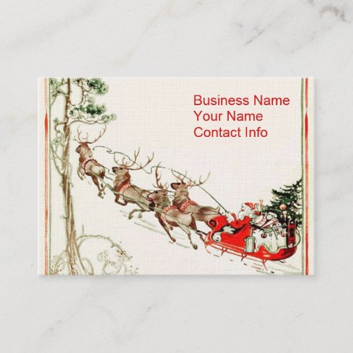 Santa Reindeer in Snow Business Card