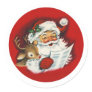 Santa & Reindeer Nice List Classic Round Sticker