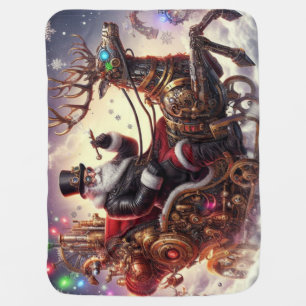 Santa/Reindeer steampunk Christmas/winter Baby Blanket