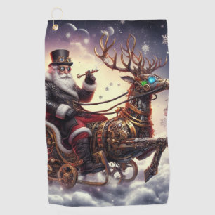 Santa/Reindeer steampunk Christmas/winter Golf Towel