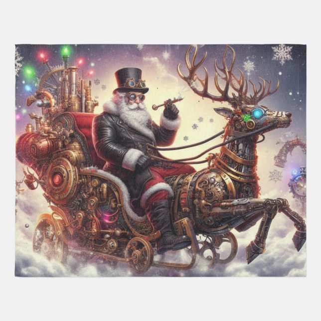 Santa/Reindeer steampunk Christmas/winter Outdoor Rug (Front)