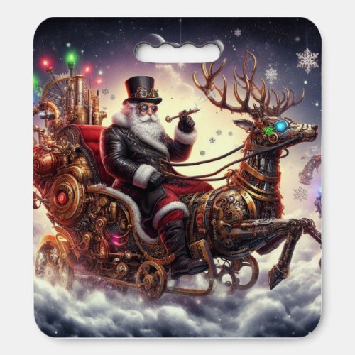 SantaReindeer steampunk Christmaswinter Seat Cushion