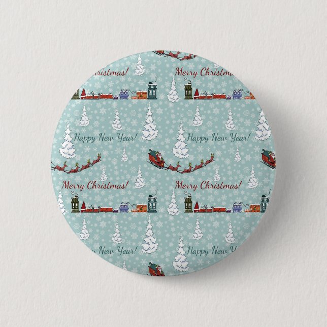 santa reindeer team button (Front)