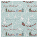 santa reindeer team fabric