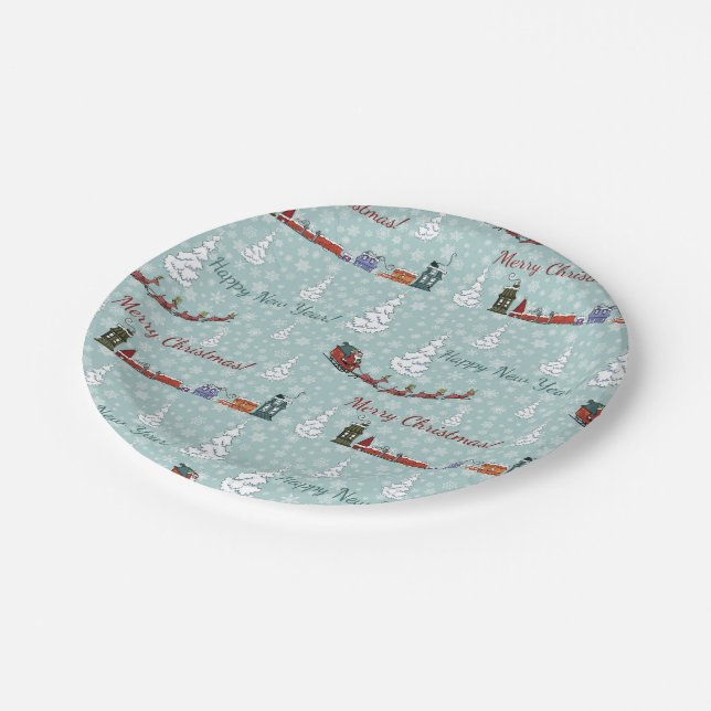 santa reindeer team paper plates (Angled)