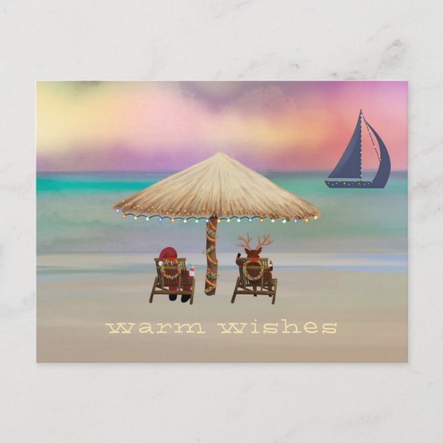 Santa Reindeer Tropical Island Summer Holiday (Front)