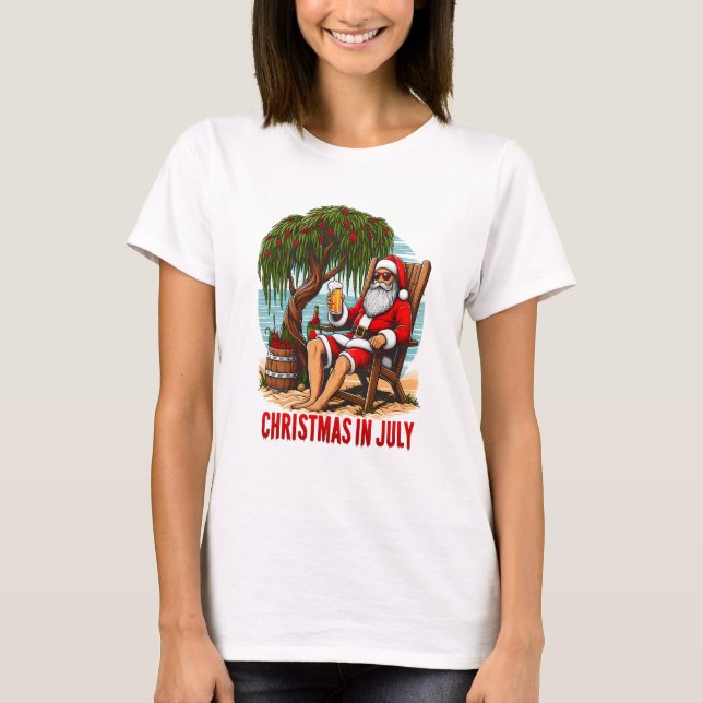 Santa relaxes in a chair, T-Shirt (Front)