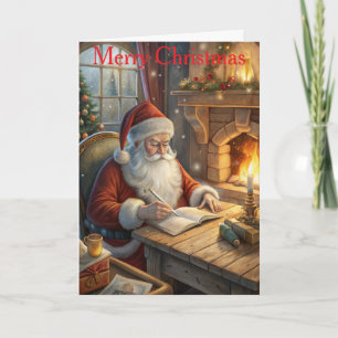 Santa relaxing at Christmas Holiday Card