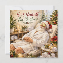 Santa Relaxing in Sauna Relax Into the Holidays 