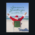 Santa relaxing on an Australian beach Holiday Postcard<br><div class="desc">Santa Claus at the Beach</div>
