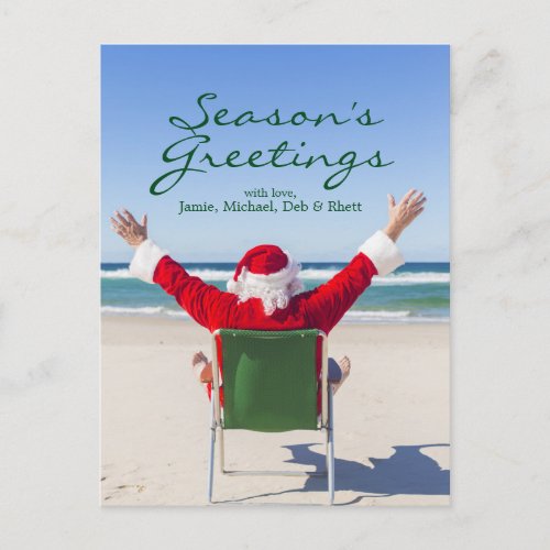 Santa relaxing on an Australian beach Holiday Postcard