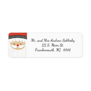 Santa Return Address Labe Label