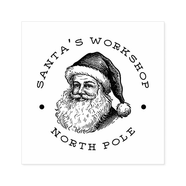 Santa Return Address Rubber Stamp (Imprint)