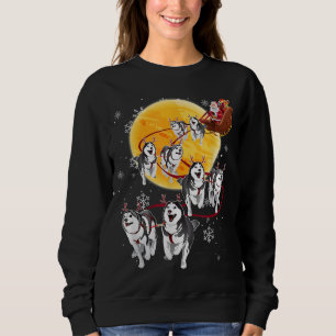 Santa Ride Sleigh Siberian Husky Christmas Dog Lov Sweatshirt