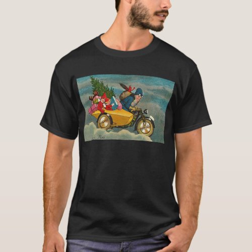 Santa Rides a Motorcycle _ Christmas T_Shirt