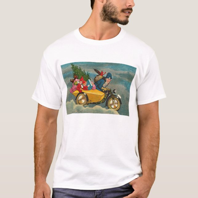 Santa Rides a Motorcycle - Shirt (Front)