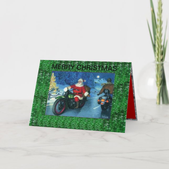 Santa Riding a Christmas Card (Front)
