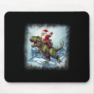 Santa Riding A Dinosaur T-rex Funny Christmas  Mouse Pad