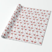 Santa Riding a Unicorn cute christmas Wrapping Paper (Unrolled)