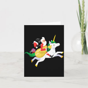 Santa Riding A Unicorn Funny Christmas Gift  Card