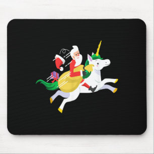 Santa Riding A Unicorn Funny Christmas Gift Mouse Pad