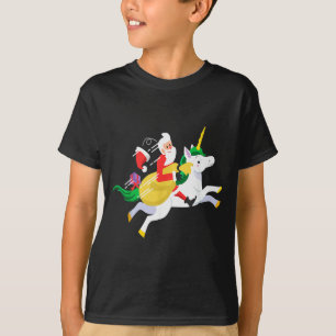 Santa Riding A Unicorn Funny Christmas Gift T-Shirt