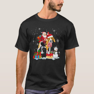 Santa Riding Beagle Christmas Pajama Family Matchi T-Shirt