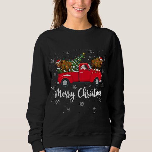 Santa Riding Christmas Tree Truck Water Buffalo Ch Sweatshirt