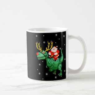Santa Riding Dinosaur Funny Merry Christmas Lover Coffee Mug