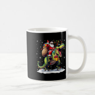 Santa Riding Dinosaur T Rex Christmas Boys Men Xma Coffee Mug